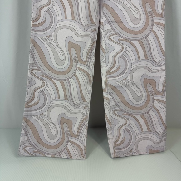 Aritzia Wilfred Free Vera Pant Soft Swirls Neutral Print Wide Leg Women's Size 2 - Picture 3 of 16